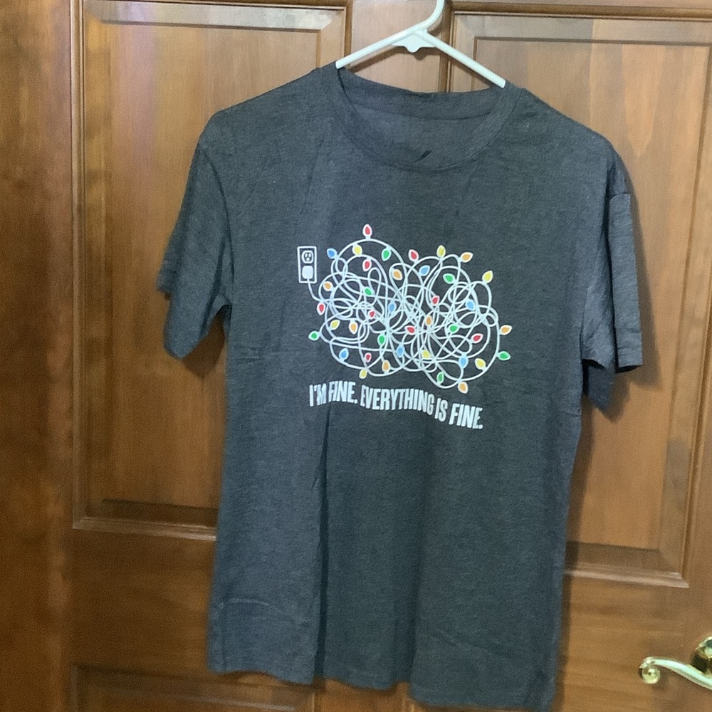 Gray Short Sleeve Tee with Graphic Print